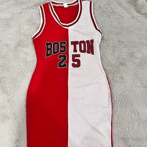 Red and White Jersey Dress